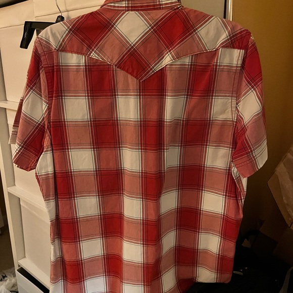 Hollister Young Adult XL Short Sleeve Button Down - Plaid Red & Blue (2 Pack) - Picture 4 of 5